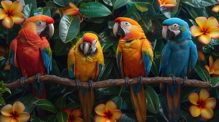 Wall Mural - blue and yellow macaw