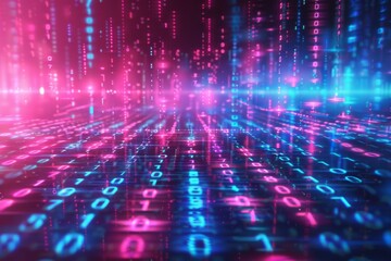 Digital Binary Technology Background created with Generative AI