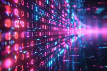Digital Binary Technology Background created with Generative AI