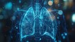 © Paul - Holographic Lung Scan Projection on Blurred Background for Medical Use Generative AI