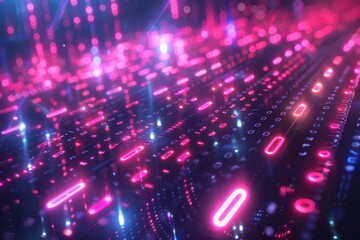 Digital Binary Technology Background created with Generative AI
