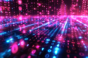 Digital Binary Technology Background created with Generative AI