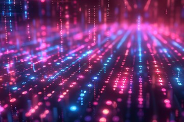 Digital Binary Technology Background created with Generative AI