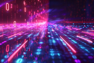 Digital Binary Technology Background created with Generative AI