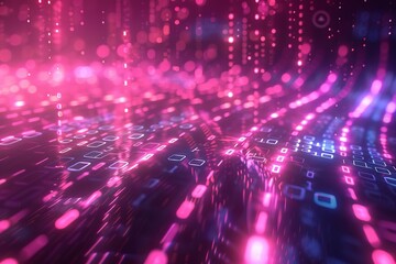 Digital Binary Technology Background created with Generative AI