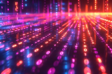 Digital Binary Technology Background created with Generative AI