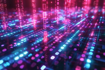 Digital Binary Technology Background created with Generative AI