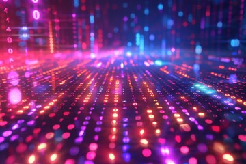 Digital Binary Technology Background created with Generative AI