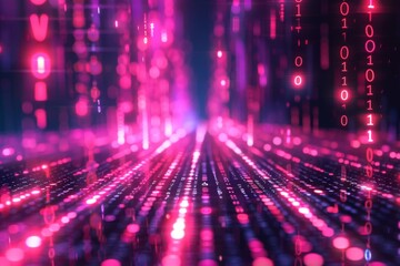 Digital Binary Technology Background created with Generative AI