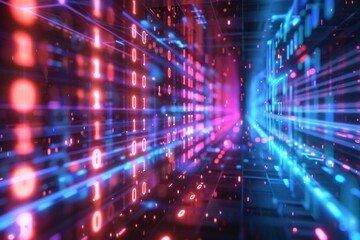 Digital Binary Technology Background created with Generative AI