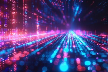 Digital Binary Technology Background created with Generative AI