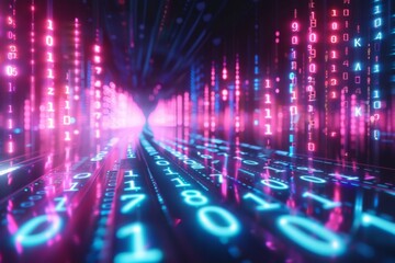 Digital Binary Technology Background created with Generative AI