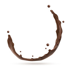 Wall Mural - Chocolate splash isolated on  white background. Vector illustration