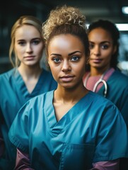 Wall Mural - portrait of a nurses in hospital 