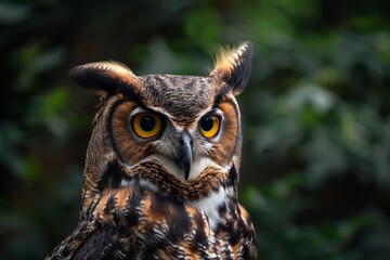 Sticker - a great horned owl by person