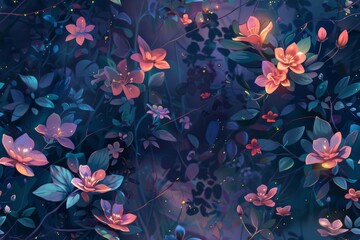 A beautiful seamless flower themed pattern design for versatile applications