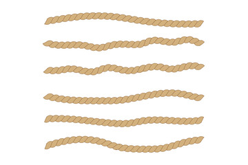 Wild west rodeo rope lasso vector illustration set isolated on white. Howdy rodeo knot western print collection for western design.