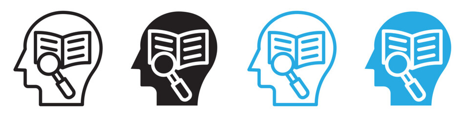 Self research icon line art vector