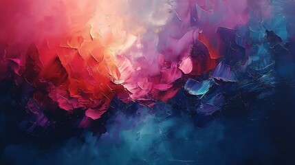 Wall Mural - AI Art Impressionist abstract paintings focus on texture and movement, conveying emotion and energy through expressive brushwork and vibrant colors. The images are generated by AI