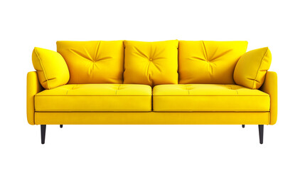 Wall Mural - Sofa yellow isolated on a white background