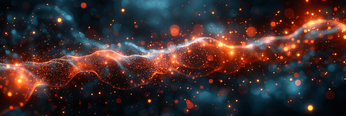Digital background for tech, AI, neural networks, data, audio, graphics