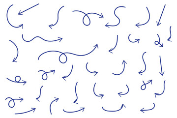 Wall Mural - Hand drawn arrows set. Vector doodle icon.