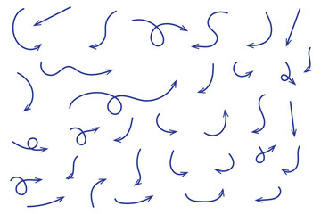 Wall Mural - Hand drawn arrows set. Vector doodle icon.
