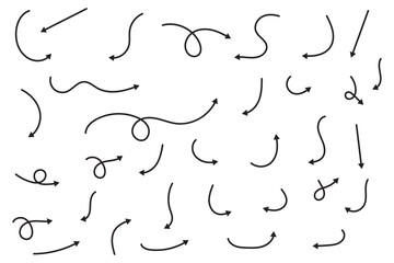 Wall Mural - Hand drawn arrows set. Vector doodle icon.