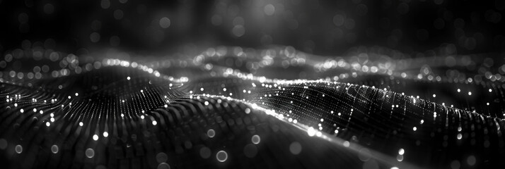 Digital background for tech, AI, neural networks, data, audio, graphics