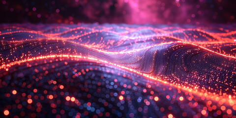 Digital background for tech, AI, neural networks, data, audio, graphics