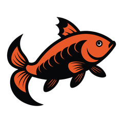 Wall Mural - Solid color Carp fish animal vector design