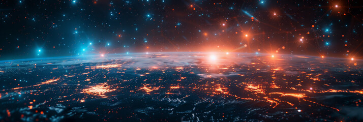 Digital background for tech, AI, neural networks, data, audio, graphics