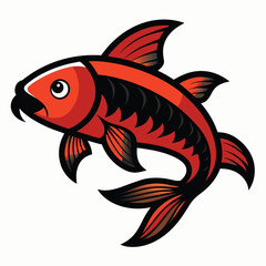 Wall Mural - Solid color Carp fish animal vector design