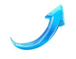 © Moeen - Blue curved arrow pointing right isolated on transparent background