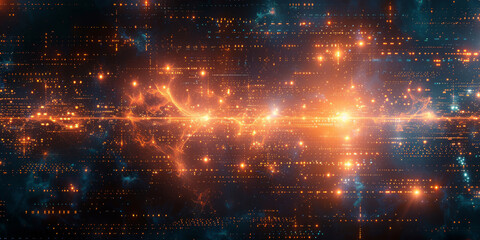 Digital background for tech, AI, neural networks, data, audio, graphics