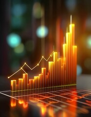 Stock Trading and Visualization of Stock Market and Forex Chart - Investment in the Economy - Digital Chart - Increase and Decrease of Stocks - Data for Profit on Exchange Market