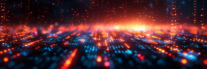 Digital background for tech, AI, neural networks, data, audio, graphics