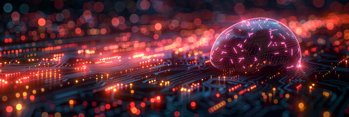Digital background for tech, AI, neural networks, data, audio, graphics
