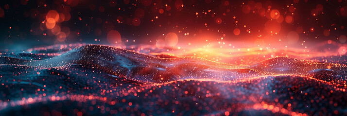 Digital background for tech, AI, neural networks, data, audio, graphics