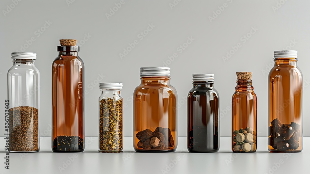 Mockups of various types of caps and lids for jars and bottles ...