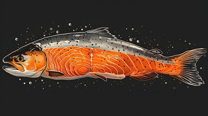 Salmon meat vector graphics simple lines black and white color pure white background --ar 16:9 --style raw --stylize 750 Job ID: e1b53bf5-8ffb-4f8a-b552-c3a10597a5c8