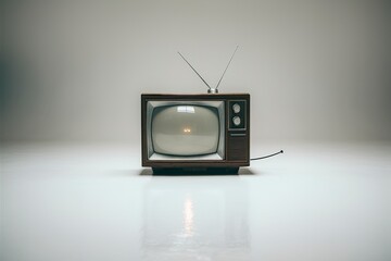 Retro old television isolated on white background