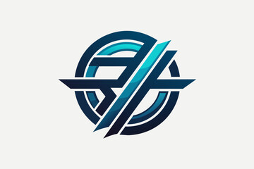 Aufkleber - a red and blue logo with a bird, A lettermark logo using the company's initials in a creative design