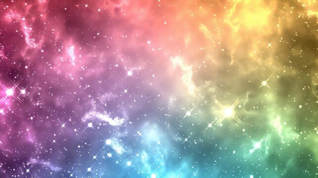 Rainbow Galaxy A spacethemed background with stars and nebulae in rainbow hues