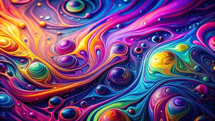 Hypnotic liquid background with psychedelic neon colors