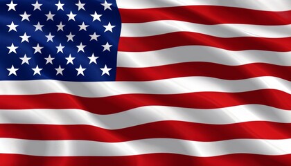 Wall Mural - American flag wave close up background. USA flag