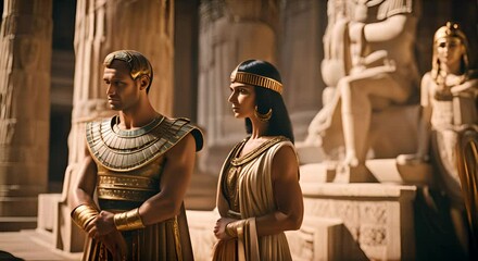 Canvas Print - Cleopatra next to Julius Caesar.