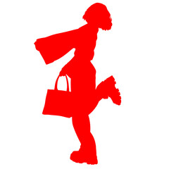 Sticker - Illustration of model poses silhouette.