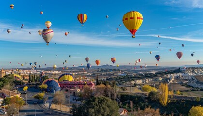 Wall Mural - A Spectacular Display: Captive Balloons Take Flight at GUADIX Aeroestacion Festival 2020