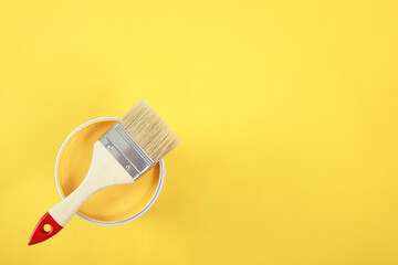 Wall Mural - Paint cans and paint brushes and how to choose the perfect interior paint color and good for health